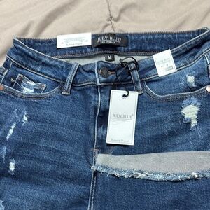 Judy Blue Distressed Blue Bermuda Shorts#67
